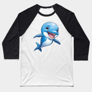 Delighted Dolphin Baseball T-Shirt